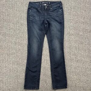 Jennifer Lopez Womens Straight Leg Low Rise Dark Wash Blue Denim Jeans Size 0